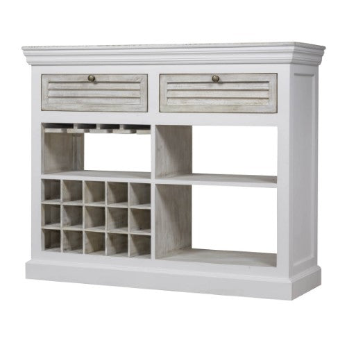 Antique White Drinks Cabinet - Mango