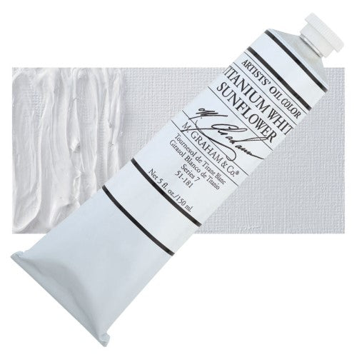 M Graham 150ml Artists' Oil Paints TITANIUM WHITE SNFLWR