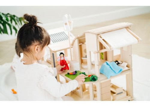 PlanToys Green Dollhouse with Furniture