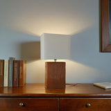 Tabacco Ceramic Lamp with Linen Shade - 70cm