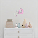 Wall Art - Tinkerbell on Moon with Stars (Pink MDF)