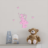 Wall Art - Tinkerbell on Toadstool with Butterflies (Pink MDF)