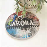 Wall Art - Canvas Circle Grafiti Series Aroha (Large)