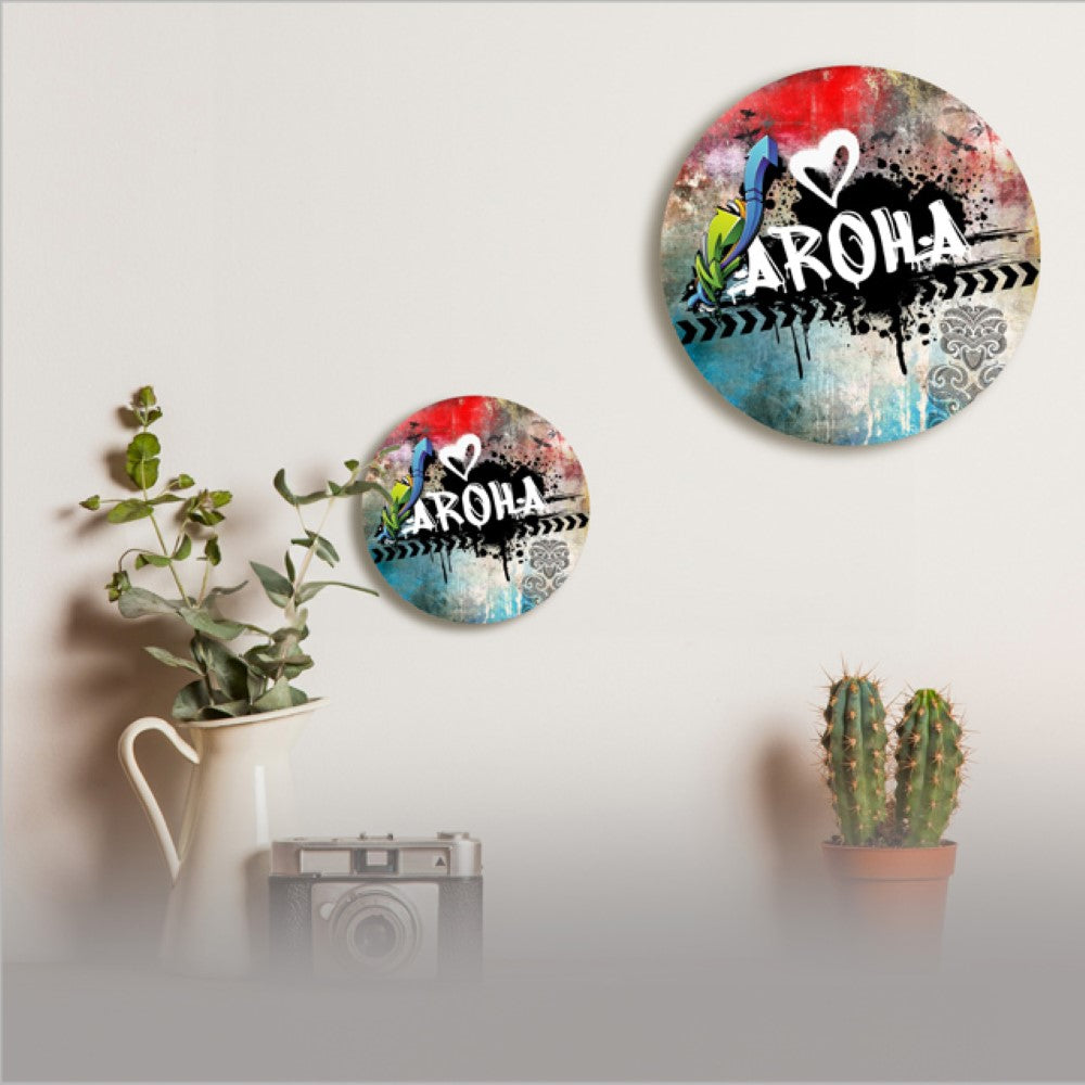 Wall Art - Canvas Circle Grafiti Series Aroha (Small)