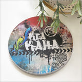 Wall Art - Canvas Circle Grafiti Series Kia Kaha (Large)