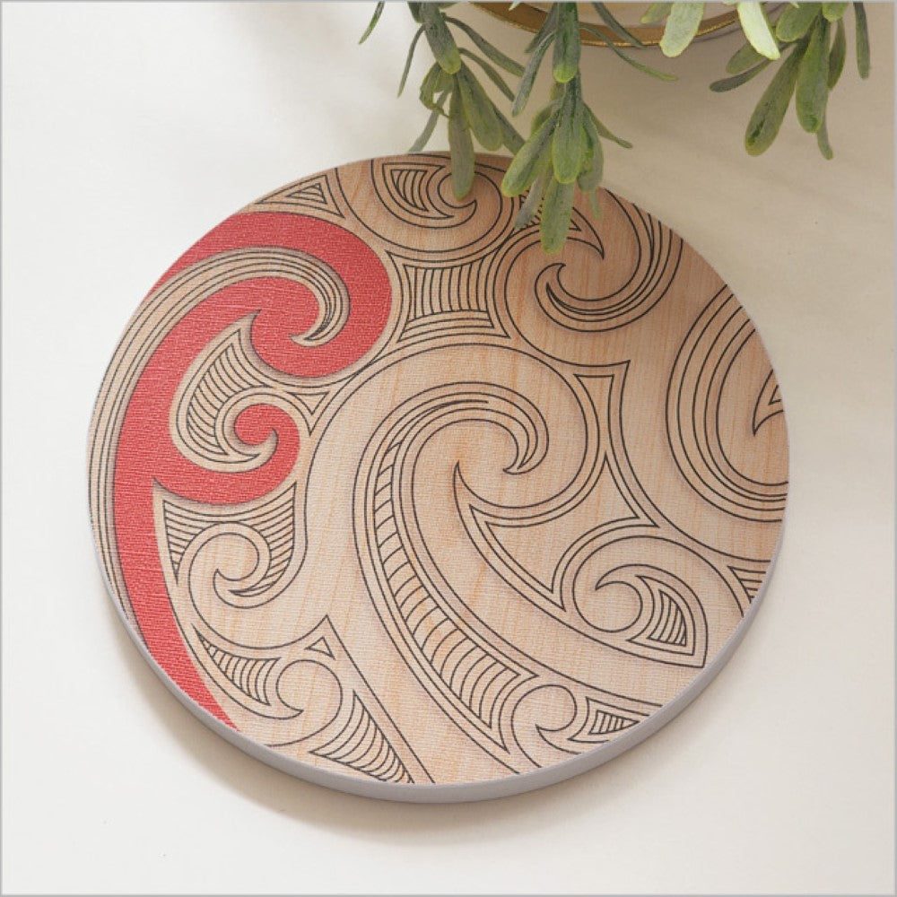 Wall Art - Canvas Circle Ta Moko Series Frond (Large)