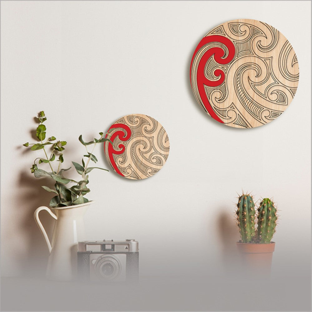 Wall Art - Canvas Circle Ta Moko Series Frond (Large)