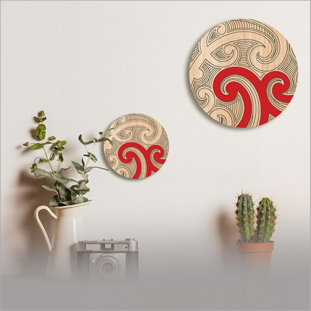 Wall Art - Canvas Circle Ta Moko Series Koru2 (Large)