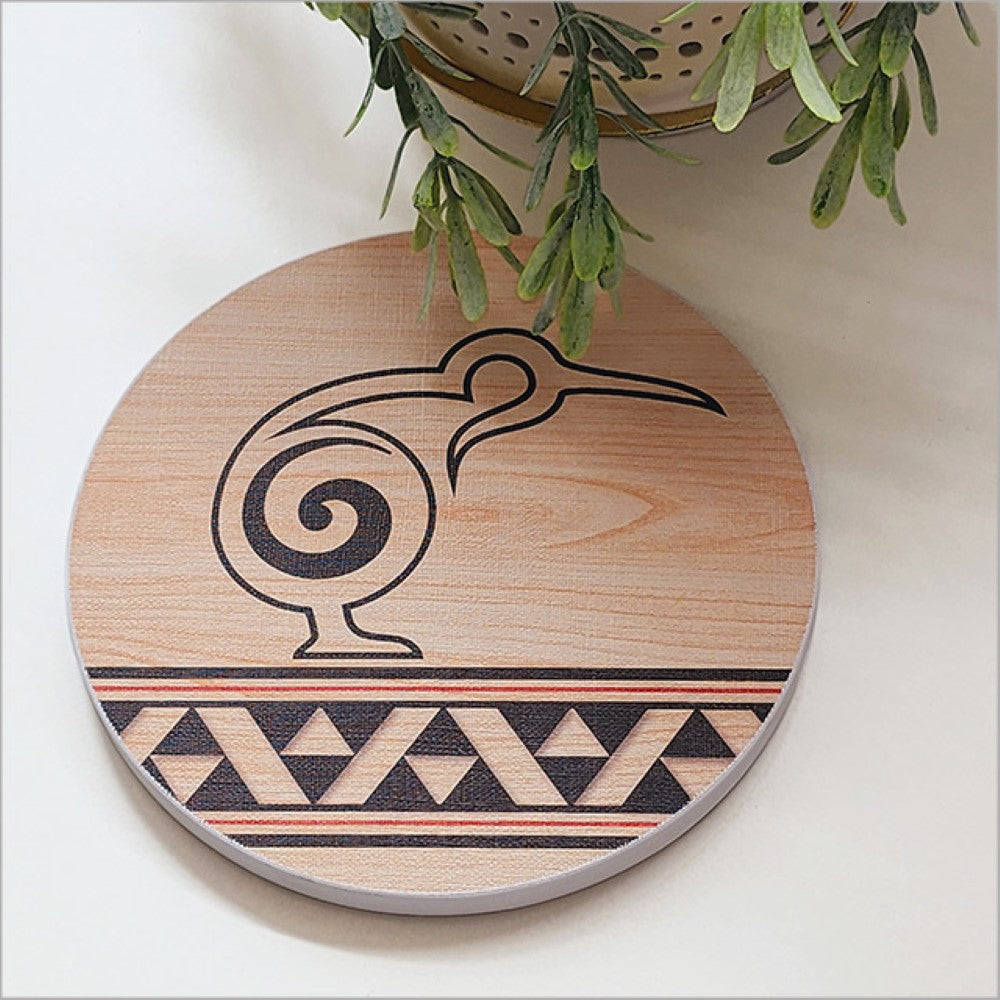 Wall Art - Canvas Circle Taniko Series Kiwi (Small)