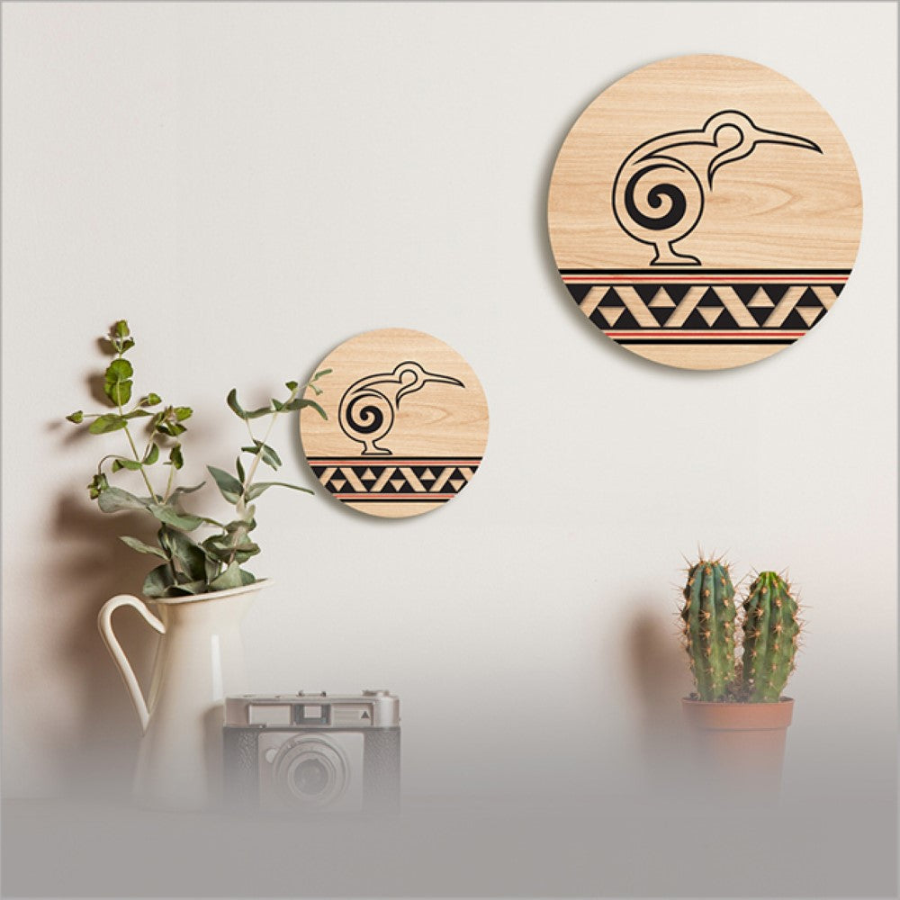 Wall Art - Canvas Circle Taniko Series Hei Matau (Small)