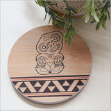 Wall Art - Canvas Circle Taniko Series Hei Tiki (Large)