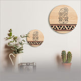 Wall Art - Canvas Circle Taniko Series Hei Tiki (Small)