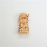 Magnet - Maori Girl NZ Rimu and Bamboo Veneer (3.6 x 6.8cm)