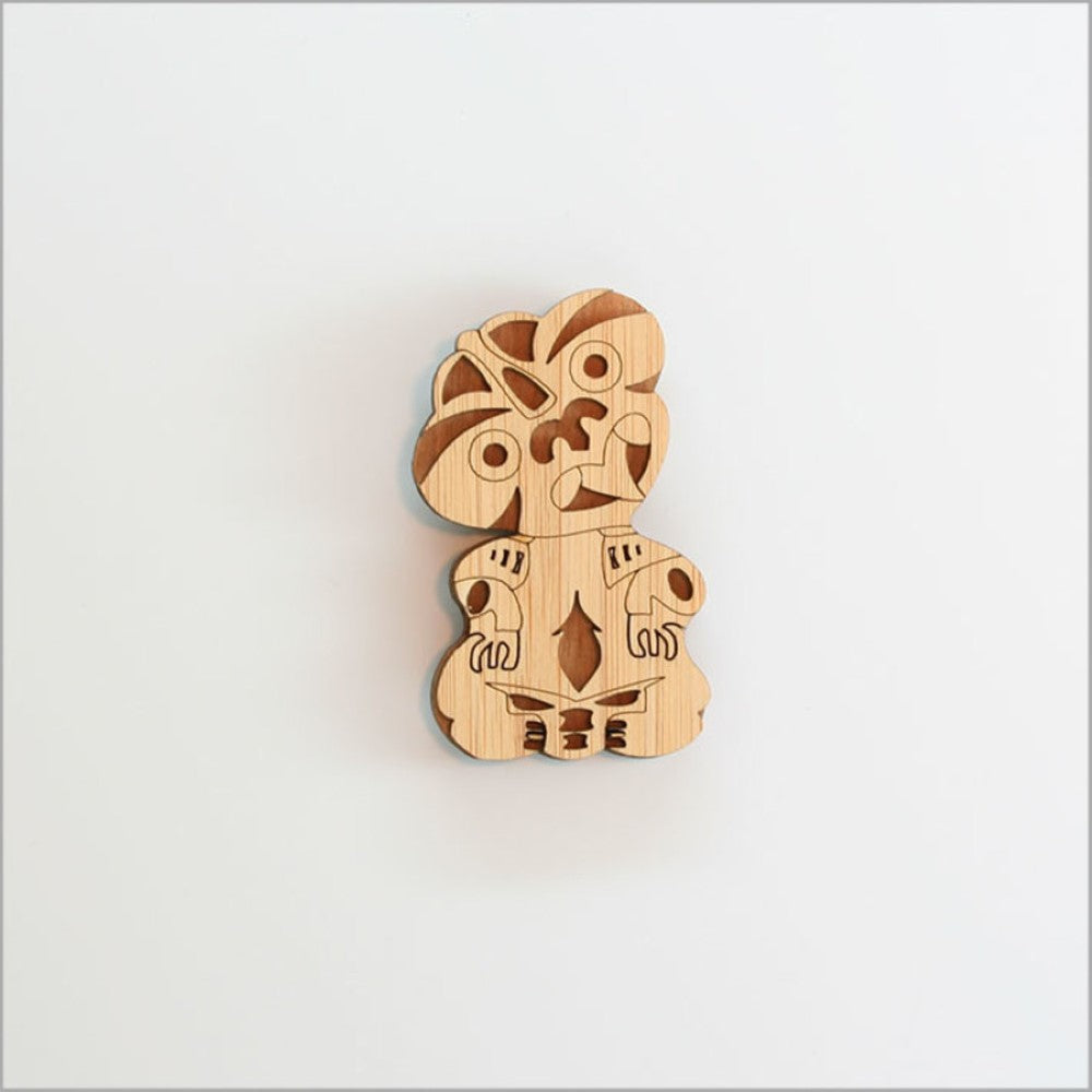 Magnet - Tiki NZ Rimu and Bamboo Veneer (4.5 x 8cm)