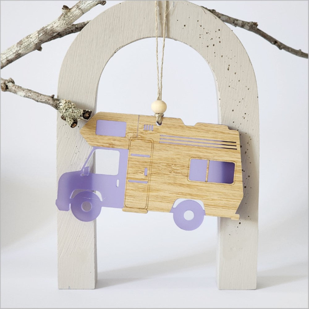 Hanging Ornament - Campervan (Purple)