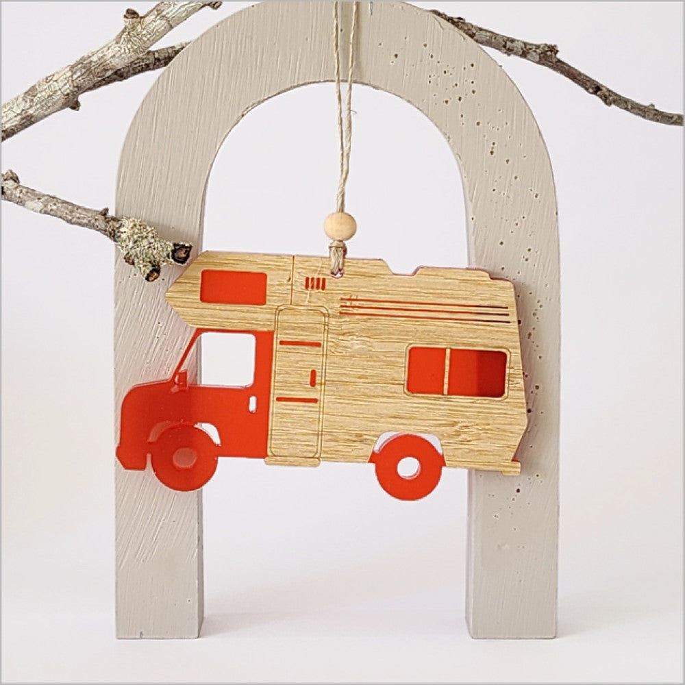 Hanging Ornament - Campervan (Red)