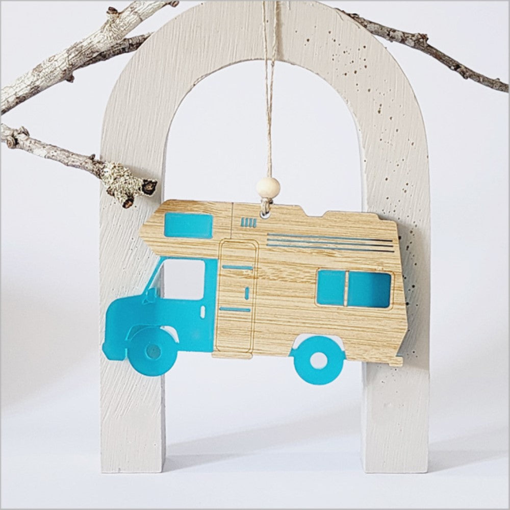 Hanging Ornament - Campervan (Teal)