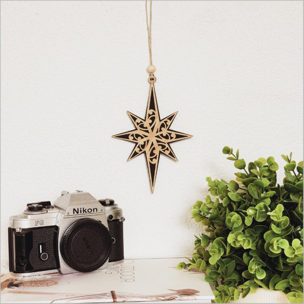 Hanging Ornament - Matariki Star (Black)