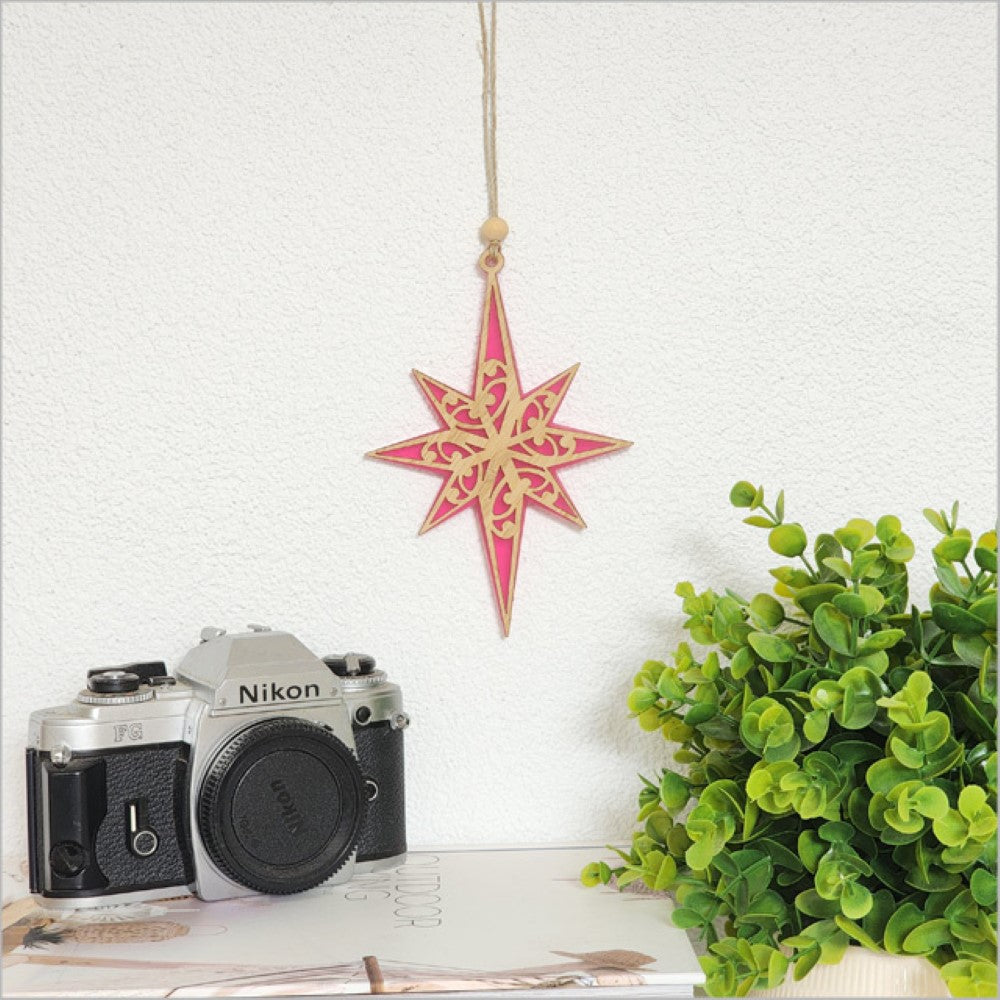 Hanging Ornament - Matariki Star (Pink)