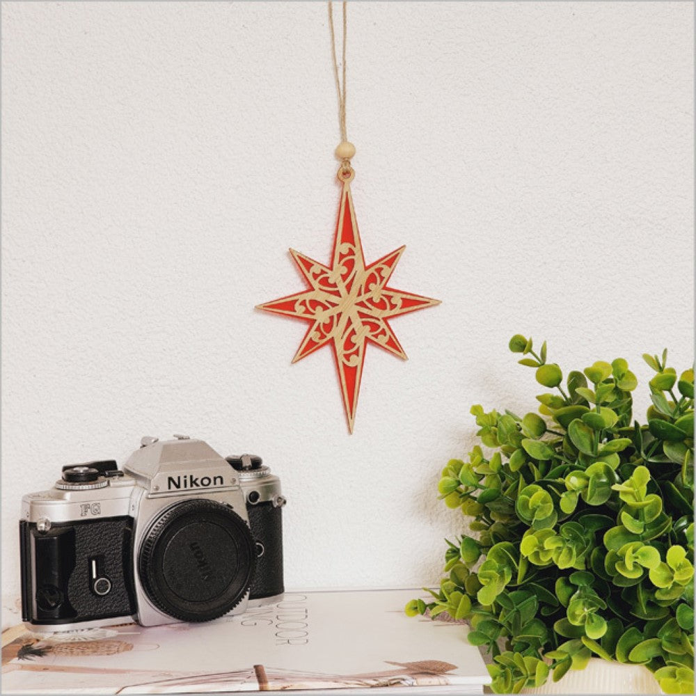 Hanging Ornament - Matariki Star (Red)