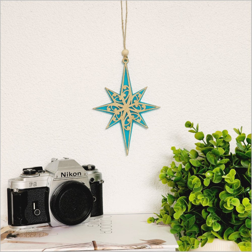 Hanging Ornament - Matariki Star (Teal)