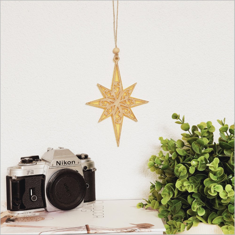 Hanging Ornament - Matariki Star (Yellow)