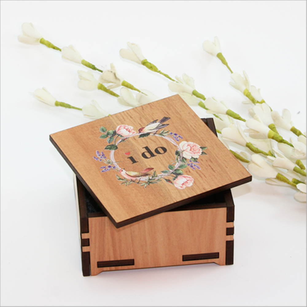 Small Trinket Box - I Do with Roses (8 x 8 x 4cm)