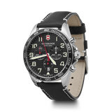 Watch - VICTORINOX FieldForce Chrono 42mm Black Leather Strap Black Dial