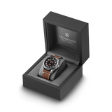 Watch - VICTORINOX Airboss Mechanical 42mm Brown Leather Strap Black Dial