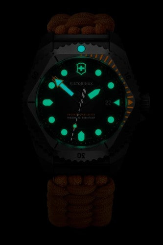 Watch - VICTORINOX Dive Pro 43mm Black Dial Orange Paracord Strap