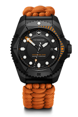 Watch - VICTORINOX Dive Pro 43mm Black Dial Orange Paracord Strap