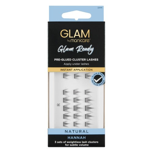 Lashes - Glam by Manicare Ready Pre Glued Cluster Natural - Hannah (3 Packs)