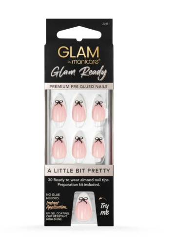 Press on Nail Kit - Glam by Manicare Ready Pre Glued Little Bit Pretty (6 Pack)