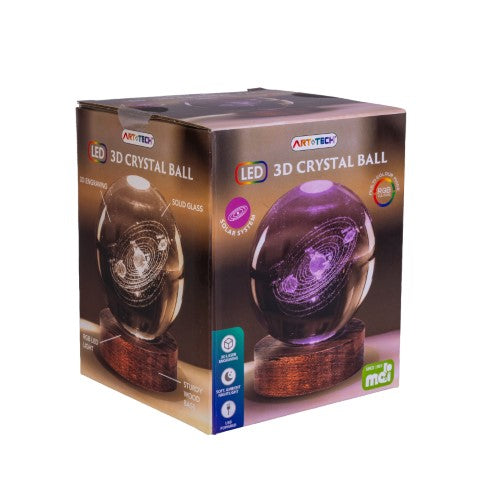3D Crystal Ball Lamp - Solar System (8 x 8 x 9.5cm)