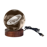 3D Crystal Ball Lamp - Saturn (8 x 8 x 9.5cm)