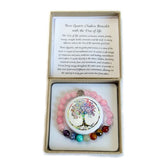 Chakra Bracelet - Rose Quartz with Tree of Life Bead