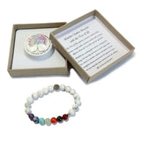 Chakra Bracelet - White Howlite & Tree of Life Bead
