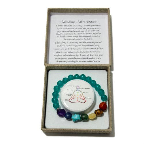 Chakra Bracelet - Tumblestones Chalcedony