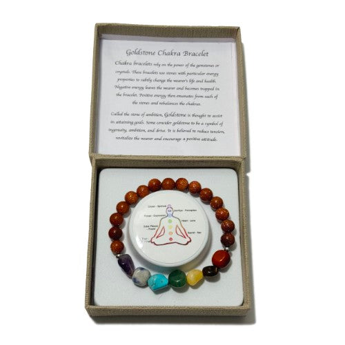 Chakra Bracelet - Tumblestones Goldstone