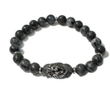 Men's Bracelet - Dark Labradorite & Lion Head Bead