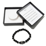 Men's Bracelet - Matte Onyx & Linked Squares Bead