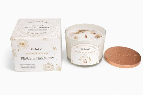 Infused Candle - Goloka  Peace & Harmony 9oz Gemstone (Clear Quartz)