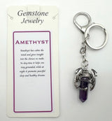 Keyring - Dragon Wings Gemstone Point Amethyst (Set of 6)