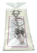Keyring - Dragon Wings Gemstone Point Rose Quartz (Set of 6)