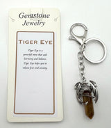 Keyring - Dragon Wings Gemstone Point  Tiger Eye (Set of 6)