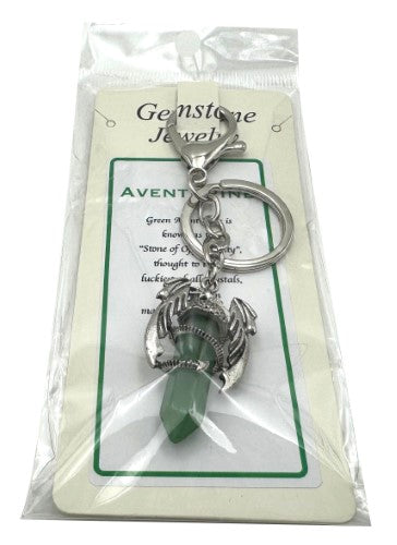 Keyring - Dragon Wings Gemstone Point  Aventurine (Set of 6)