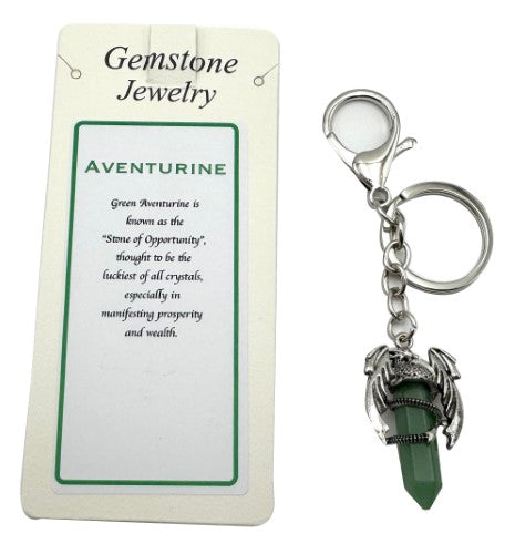 Keyring - Dragon Wings Gemstone Point  Aventurine (Set of 6)