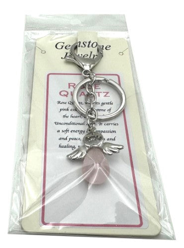 Keyring - Angel Rose Quartz (Set of 6)