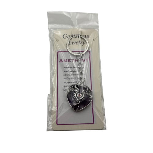 Keyring - Mystical Dragon Heart Amethyst (Set of 6)