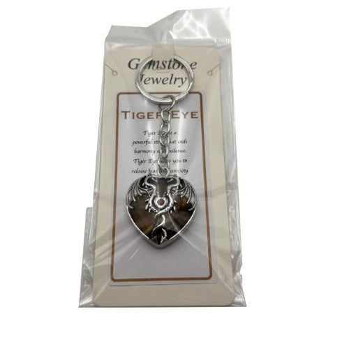Keyring - Mystical Dragon Heart Tiger Eye (Set of 6)